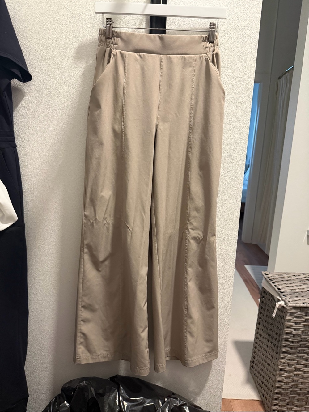 Fabletics Taupe Wide Leg Pull-On Pants